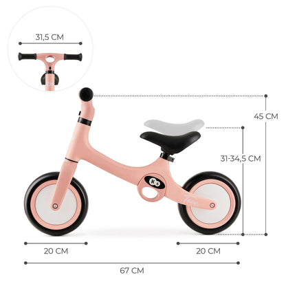 Kinderkraft TOVE Balance Bike, from 1.5 years, light balance bike, children's bike, adjustable seat, easy assembly, limited steering angle, non-slip rubber handles, Mint
