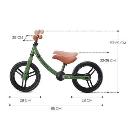 Kinderkraft 2WAY Next Balance Bike, Kids First Bicycle, No Pedals, 12 inches Wheels, with Ajustable Seat, Accessories, Bag, Bell, for Toddlers, from 2 Years Old to 35 kg, Pink