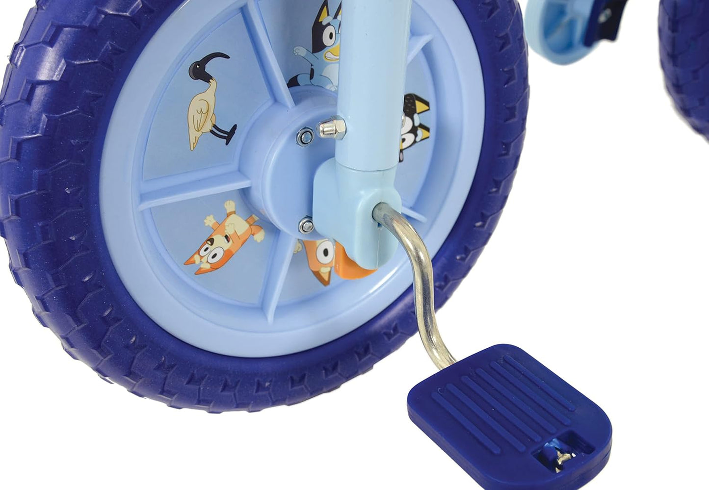 Bluey 2-In-1 Training Toddler Bike - Convertible Training and Balance Bike for 2+ Years Girls and Boys with Removable Pedals and Stabilisers - Adjustable 10 Inches Bikes for Kids - Bluey Toys