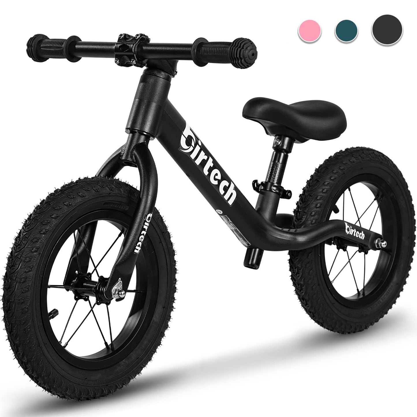 Hello-5ive 12" Balance Bike for 2, 3, 4, 5 Year Old Boys and Girls, Lightweight Nylon Frame Toddler Training Bike No Pedal Bikes for Kids with Adjustable Seat and Air Tires