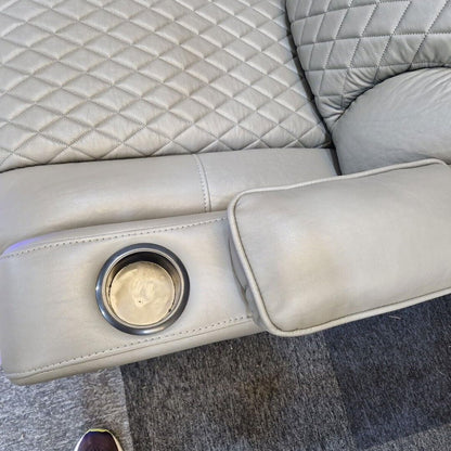 Orlando - Electric Recliners Sofa With Cupholders - 3+2 Seater Sofa Grey/LED Lights/Wireless Charging (Grey)