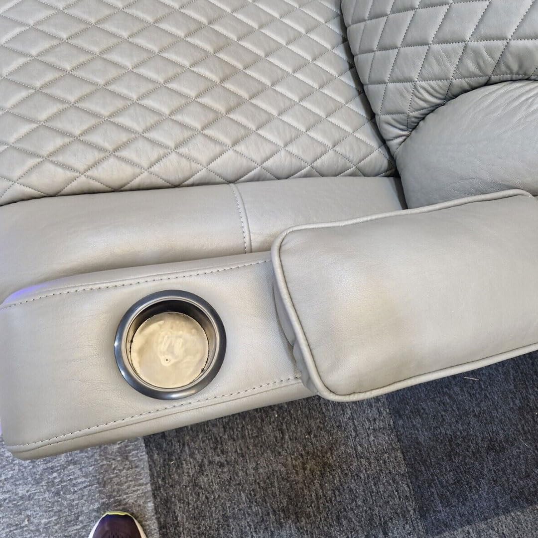Orlando - Electric Recliners Sofa With Cupholders - 3+2 Seater Sofa Grey/LED Lights/Wireless Charging (Grey)