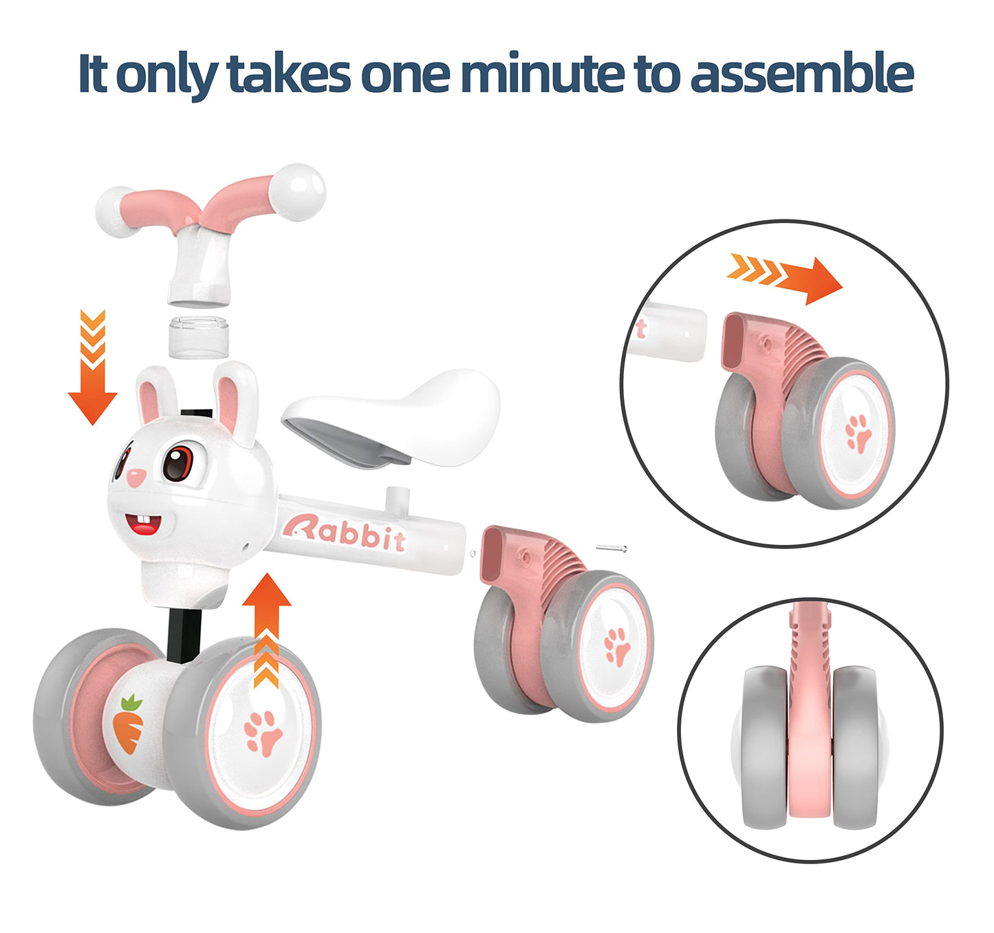 XIAPIA Baby Balance Bike 1 2 3 Years Old Boys Girls Toddler Ride on Toys for 1 Year Old Baby Trike Garden toys 1 st Birthday Gift for Girls Boys Bike Walker No Pedals (Panda)