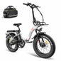 Fafrees F20 MAX Electric Bikes, 20 * 4.0inch Fatbike Fold Electric Bicycle, 48V 22.5Ah Battery Ebike, Range 80-140KM, Front Basket, Electric Mountain Bike for Adults