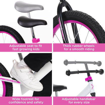 Bixe Balance Bike: for Big Kids Aged 4, 5, 6, 7, 8 and 9 Years Old - No Pedal Sport Training Bicycle | 16inch Wheel