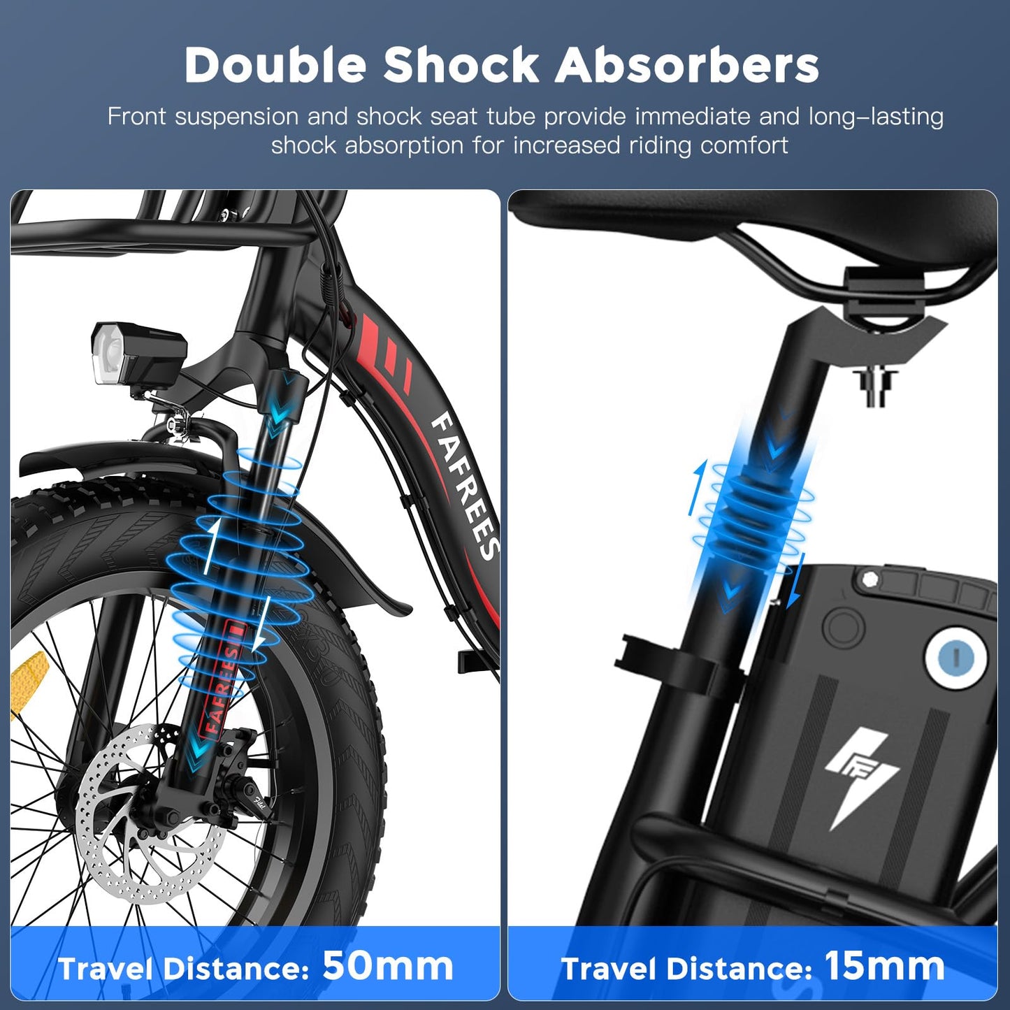 Fafrees Electric Bike 1080 WATTHOURS, Folding Electric Bike 48V 22.5Ah Removable Battery, 100KM Mileage Ebike for Adults, 20 * 4.0 INCHES Electric Mountain Bike, F20 Max