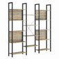 VASAGLE Bookcase, Bookshelf with 14 Shelves, Metal Frame, Shelf Unit for Living Room, Home Office, Industrial Style, 24 x 158 x 166 cm, Rustic Brown and Ink Black LLS107B01