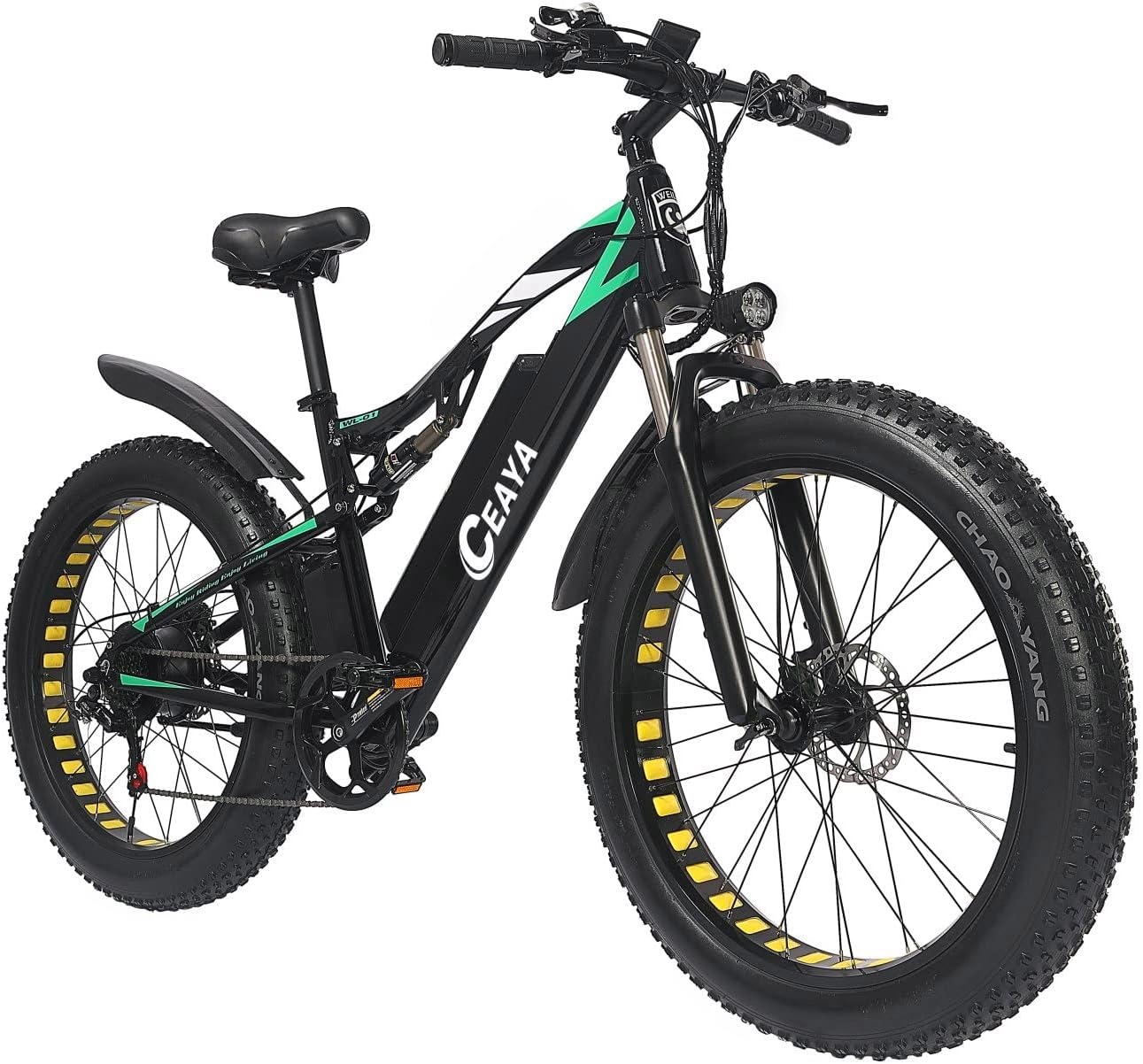 CEAYA Electric Bike, Electric Bikes For Adults 26 * 4.0 Fat Tire Electric Bikes 7 Speed E Bikes For Men