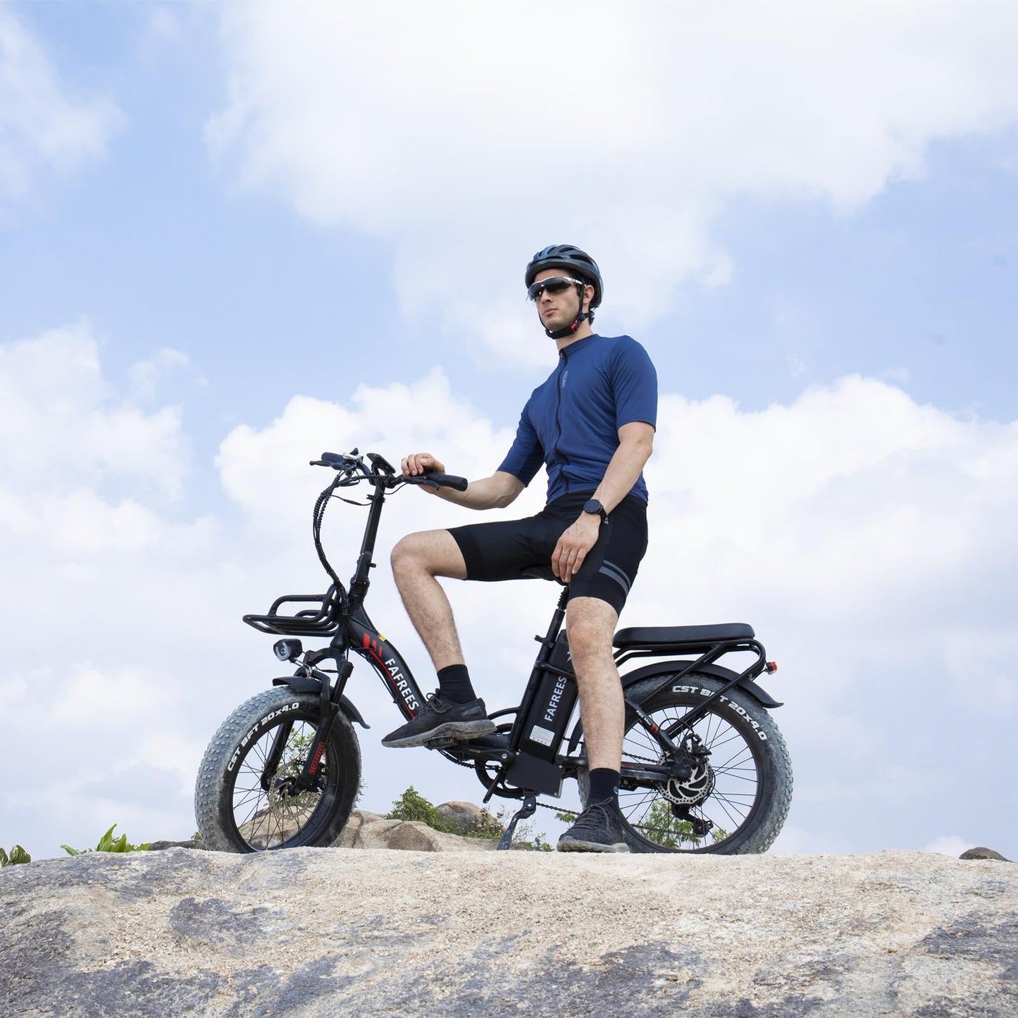 Fafrees F20 MAX Electric Bikes, 20 * 4.0inch Fatbike Fold Electric Bicycle, 48V 22.5Ah Battery Ebike, Range 80-140KM, Front Basket, Electric Mountain Bike for Adults