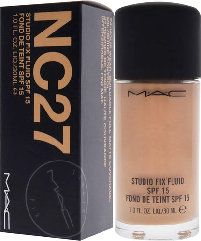 MAC Studio Fix Fluid SPF 15 - NC27 for Women 1 oz Foundation