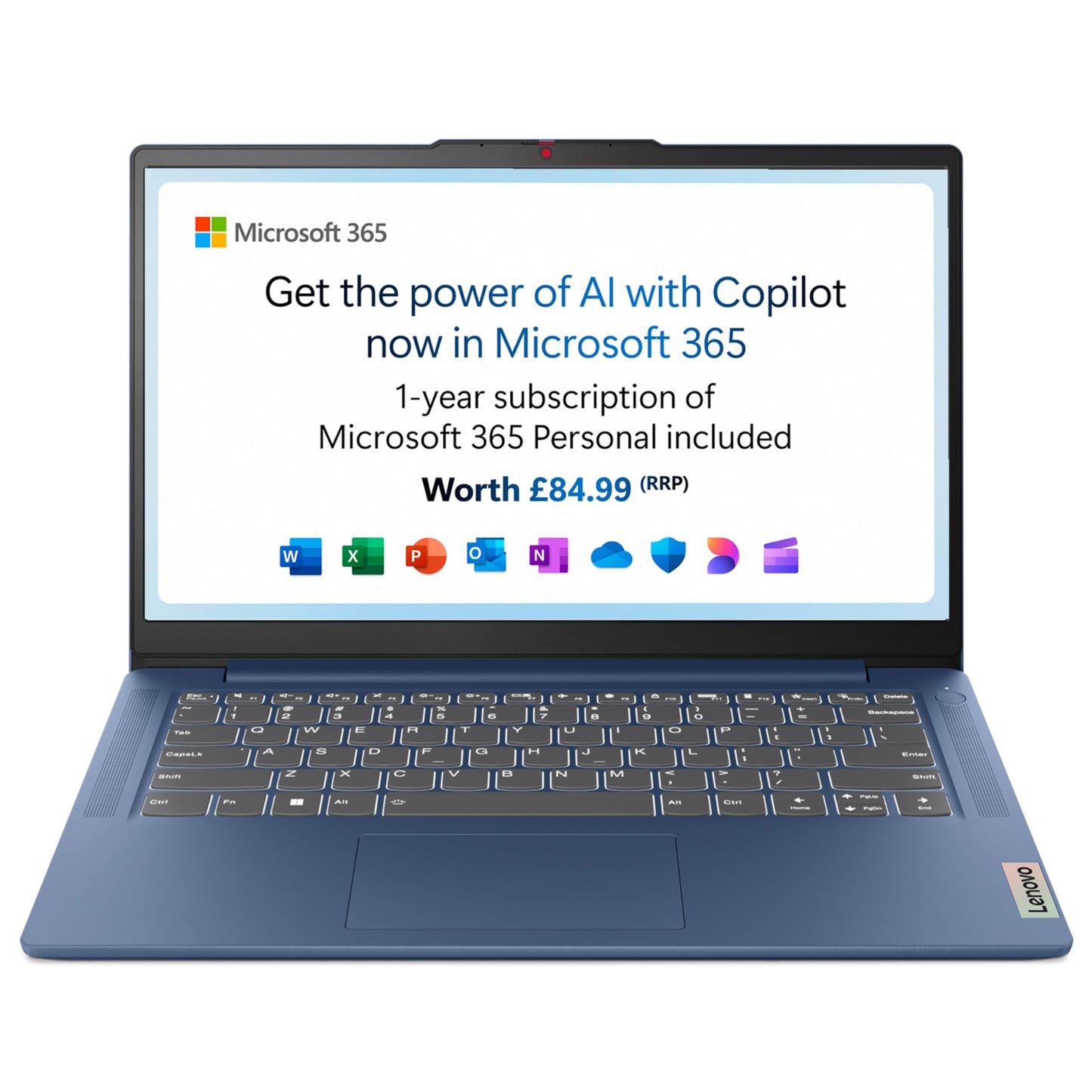 Lenovo IdeaPad Slim 3 | 14 inch Full HD Laptop | Intel N100 | 4GB RAM | 128GB SSD | Windows 11 Home in S mode | Microsoft 365 Personal | Abyss Blue