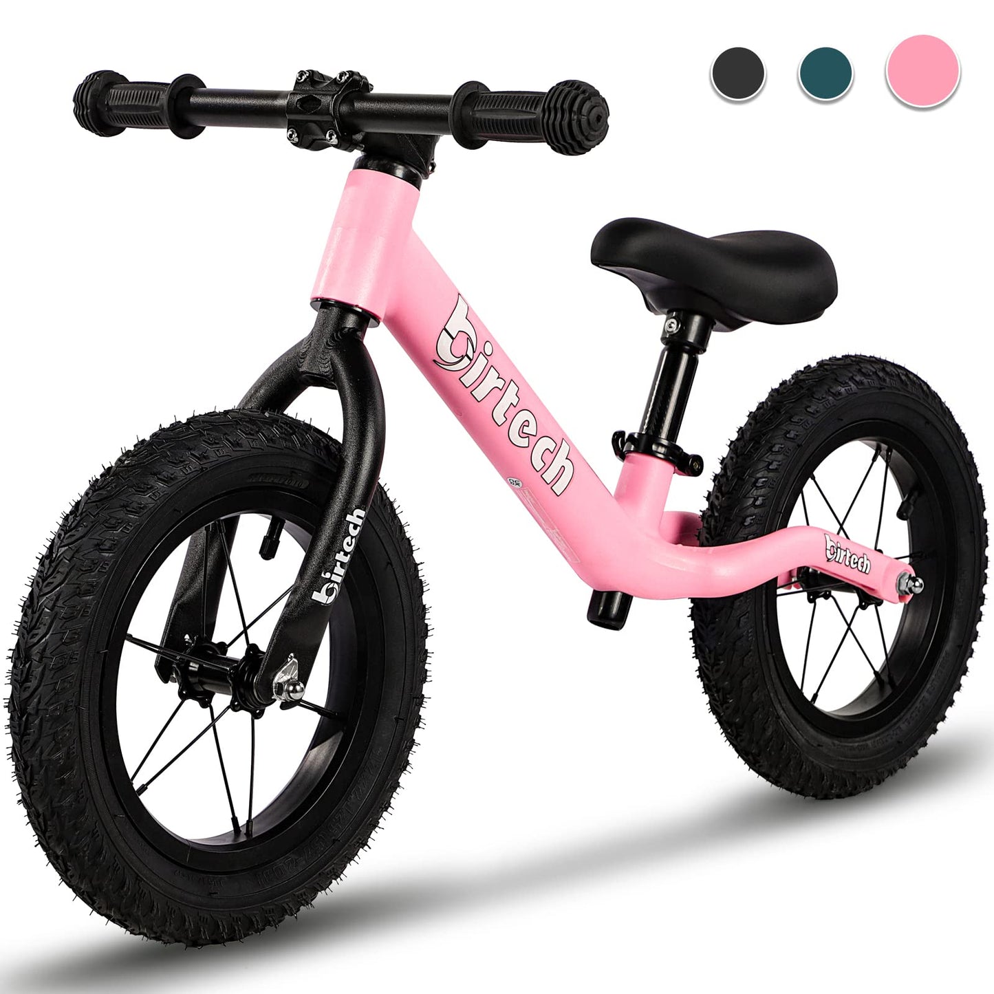 Hello-5ive 12" Balance Bike for 2, 3, 4, 5 Year Old Boys and Girls, Lightweight Nylon Frame Toddler Training Bike No Pedal Bikes for Kids with Adjustable Seat and Air Tires