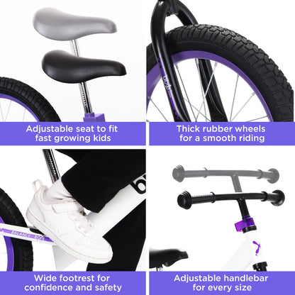 Bixe Balance Bike: for Big Kids Aged 4, 5, 6, 7, 8 and 9 Years Old - No Pedal Sport Training Bicycle | 16inch Wheel