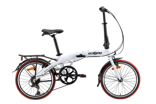 ECOSMO 20" Lightweight Alloy Folding City Bicycle Bike, 12kg, Made with 7 SP SHIMANO Gears, Small fold up size - 20AF09