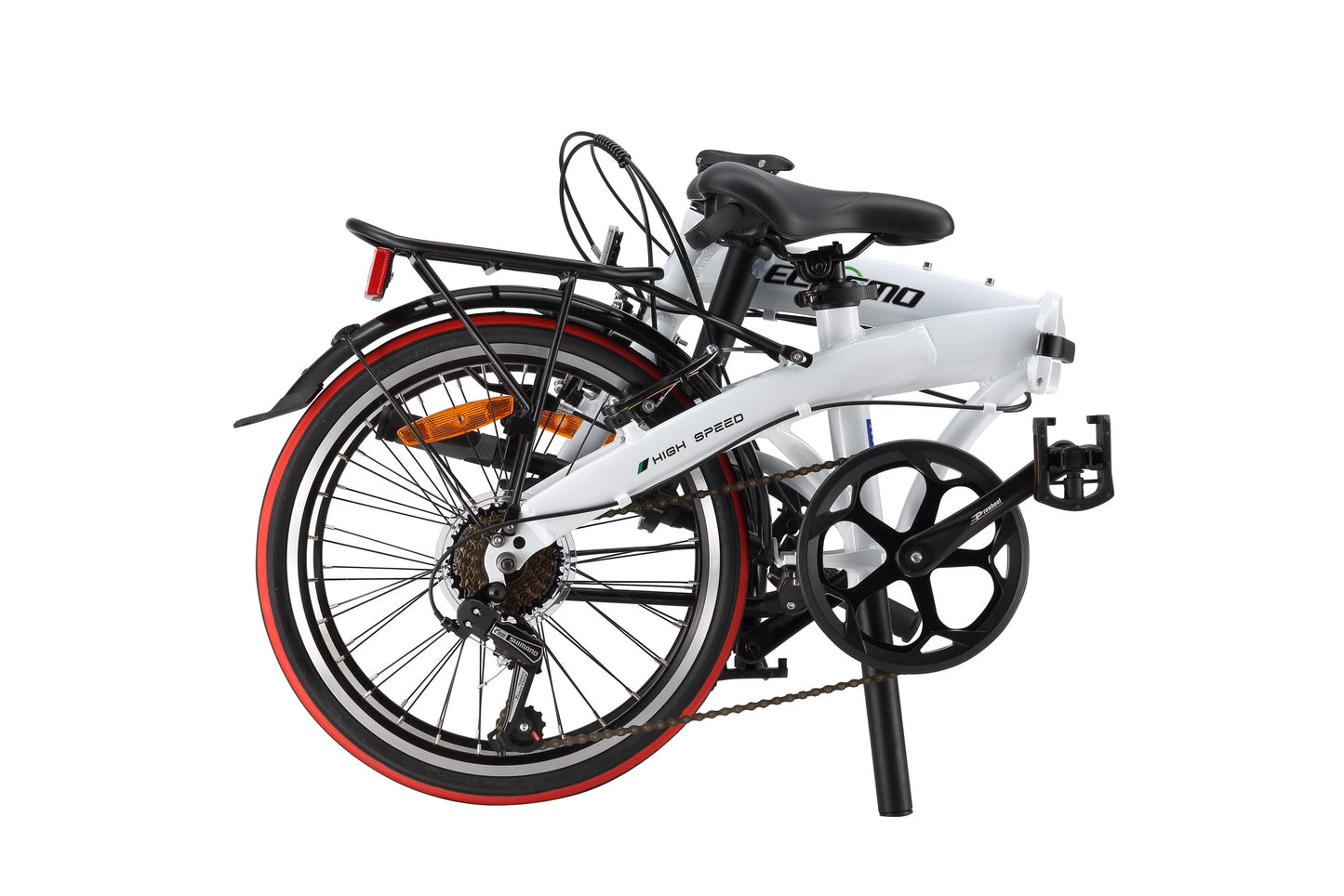 ECOSMO 20" Lightweight Alloy Folding City Bicycle Bike, 12kg, Made with 7 SP SHIMANO Gears, Small fold up size - 20AF09