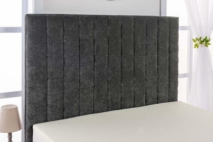 Grey Velvet Ottoman Storage Bed (Gas Lift), Sleep Factorys Ferrera Grey Naples Velvet Modern Bed - 4ft Small Double (120 x 190 cm) with Memory Sprung Mattress
