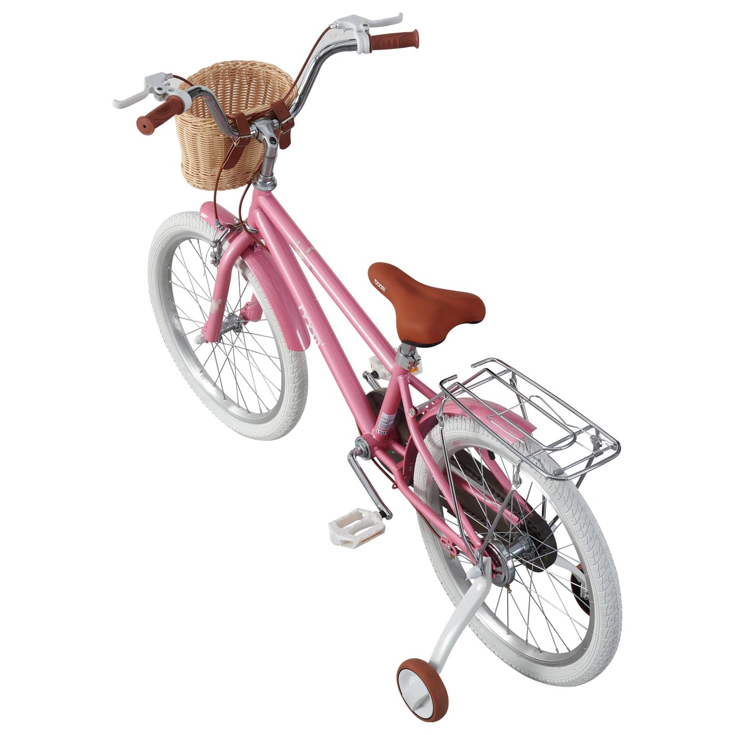 BSTSEL Kids Bike 16" 18" 20" 22" Pink Girls Children Bicycle with Basket, Silent Stabilizers Training Wheels and Double Brakes Ages 5-14 Years Old Children Bike 16-22 inch Bike Gift