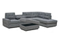 Western Grey Fabric Corner Sofa suite With Drop Down Cup Holder And Ottoman for livingrooms -Cheap sofas & couches-3020 (Grey Fabric, Right Hand Side)