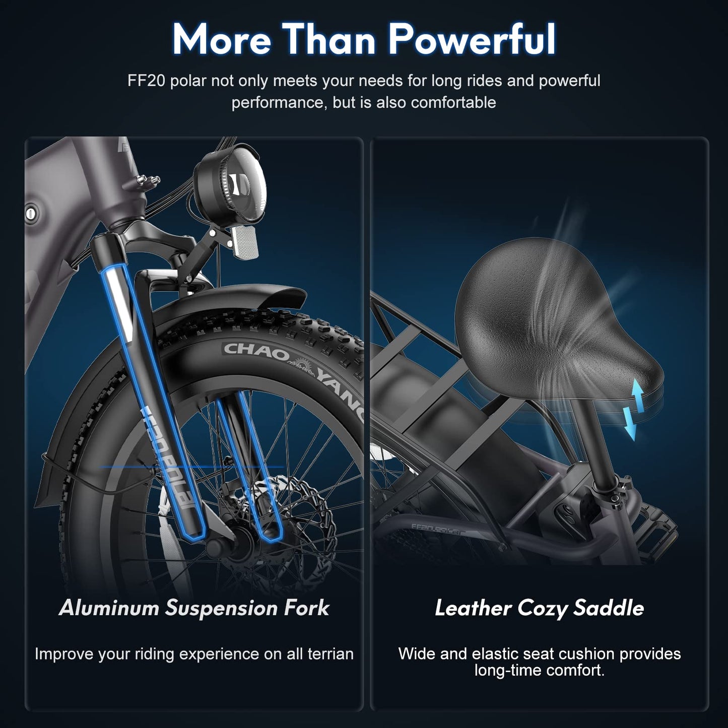 Fafrees Folding Electric Bikes for Adults, 48V 10.4AH*2 Removable Batteries Pedal Assist Ebike,140km Range, 20 * 4.0 INCHES Fat Tire MTB for Snow Beach, FF20 Polar