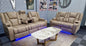 Orlando - Electric Recliners Sofa With Cupholders - 3+2 Seater Sofa Grey/LED Lights/Wireless Charging (Grey)