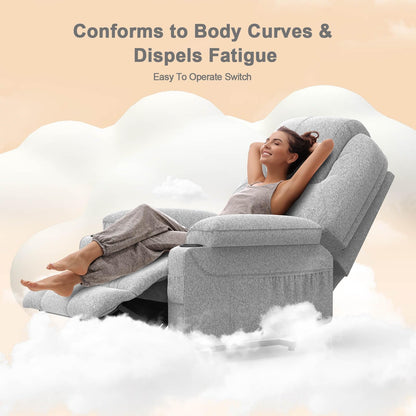 Recliner Armchair-Set of 3, Lift Chair For the Elderly, Power Recliner Chair with Massage & Heat, Extended Footrest, Type C+USB Ports, 2 Cup Holders, Dual Side Pockets Reclining Chairs