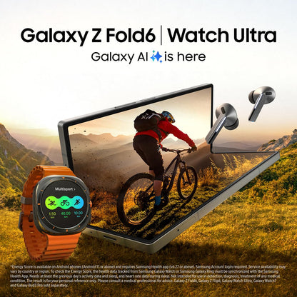 Samsung Galaxy Z Fold6 AI Smartphone, Unlocked Android Smartphone, 1TB Storage, Pink and Watch Ultra, Smart Watch, Dark Grey (UK Version)