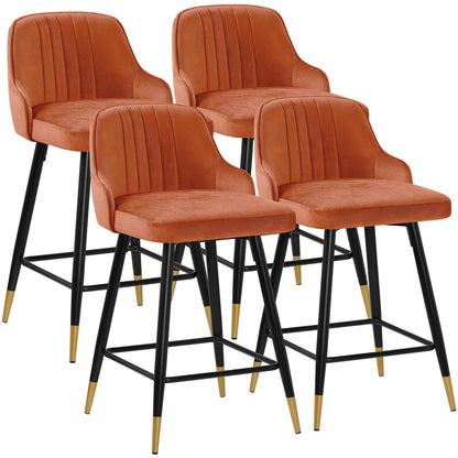 Bekrvio Upgraded Velvet Bar Stools Set of 2 – 360° Swivel Bar Chairs with Back & Footrest, Modern Kitchen Island Breakfast Stools, Support 150kg – New Version, Black