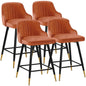 Bekrvio Upgraded Velvet Bar Stools Set of 2 – 360° Swivel Bar Chairs with Back & Footrest, Modern Kitchen Island Breakfast Stools, Support 150kg – New Version, Black