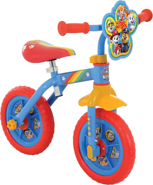 Paw Patrol 2-in-1 Training Bike - 10 Inch, Officially Licensed, Vibrant Decals, Sturdy Frame, Adjustable Seat and Handlebars - Perfect for Paw Patrol Fans - Ages 2+