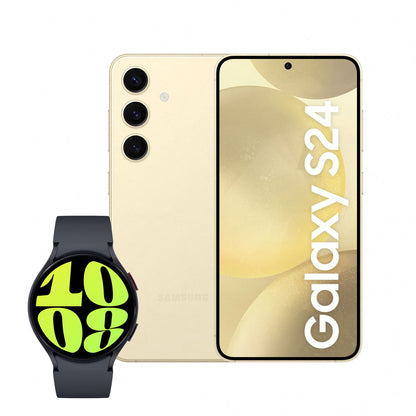 Samsung Galaxy S24+, AI Android Smartphone, 12GB RAM, 512GB Storage, 50MP Camera, Large display, Onyx Black, 3 Year Manufacturer Extended Warranty with Watch6 Smart Watch, BT, 44mm (UK Version)