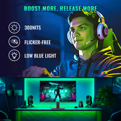 24 inch Curved Gaming Monitor 180Hz, 1ms, 130% sRGB, With Speakers, HDR, FreeSync, 300cd/m², VA, FHD 1080P, Frameless, HDMI1.4 DP1.2 Ports (MFG24C1 HDMI included)