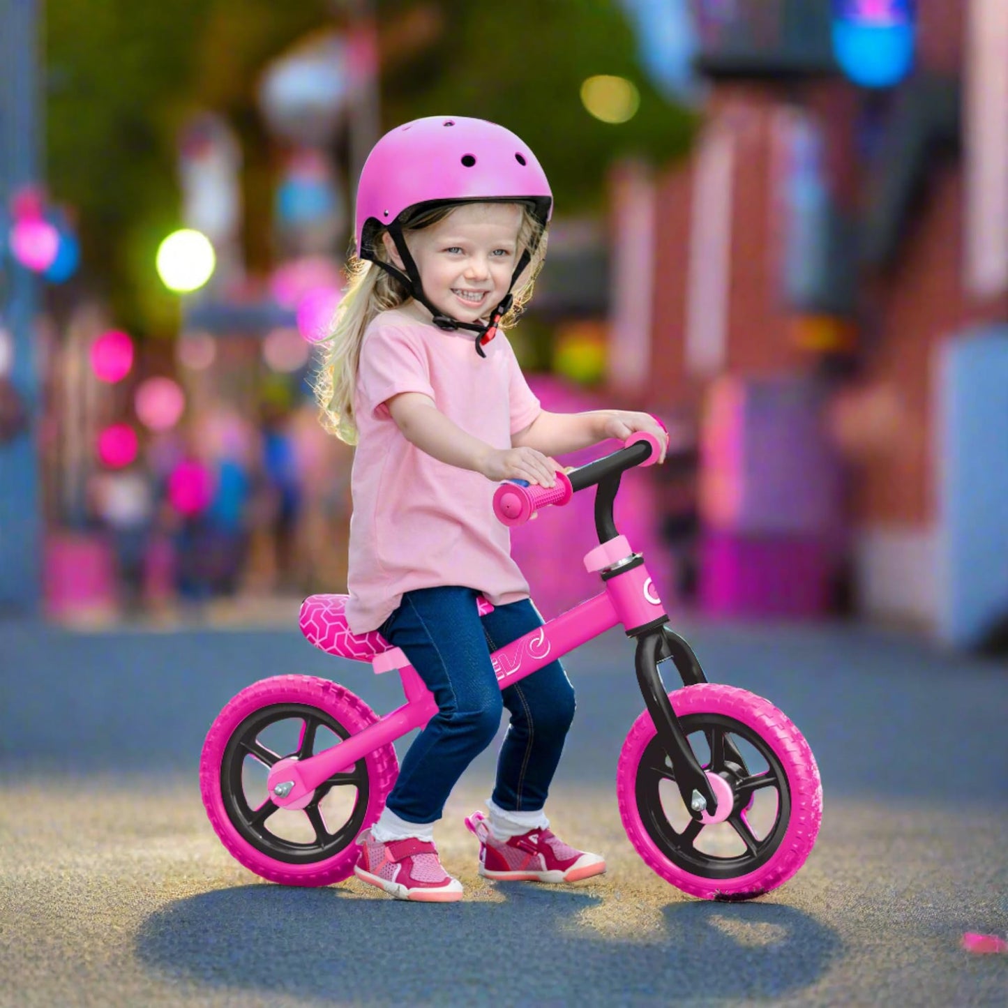 EVO Children's Balance Bike | Adjustable Seat Height | Lightweight Kids' Walking Bike, Toddler Training Bicycle For Boys And Girls 2+