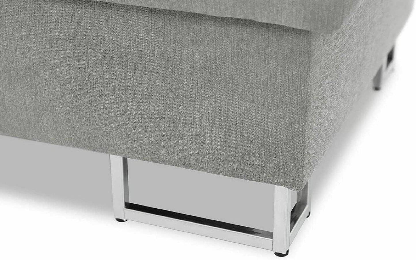 Ashbourne Sofa Bed with Storage | Corner Sofa | Double Sofa Bed | Grey or Grey & Black Fabric | Warranty Included (Left Hand Facing, Grey)