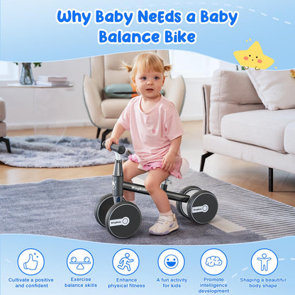 WINGBABE Baby Balance Bike for 1-2 Years Old Boys Girls,Toddler Balance Bike Ride on Toys for 10-24 Months Baby with Adjustable Seat, First bike for 1-2 Year Old Gifts