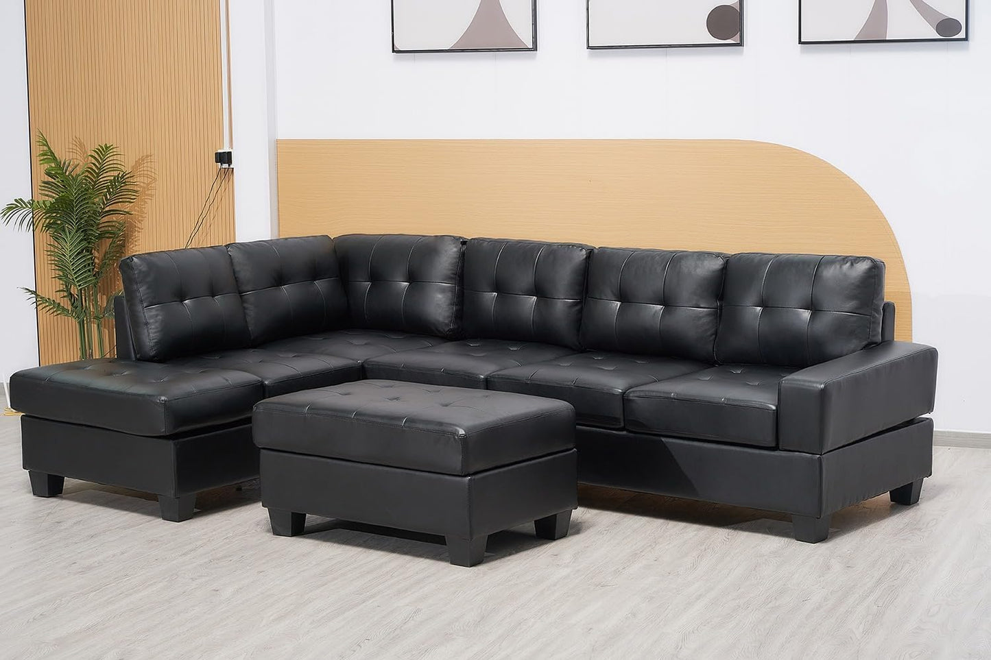 Western Grey Fabric Corner Sofa suite With Drop Down Cup Holder And Ottoman for livingrooms -Cheap sofas & couches-3020 (Grey Fabric, Right Hand Side)