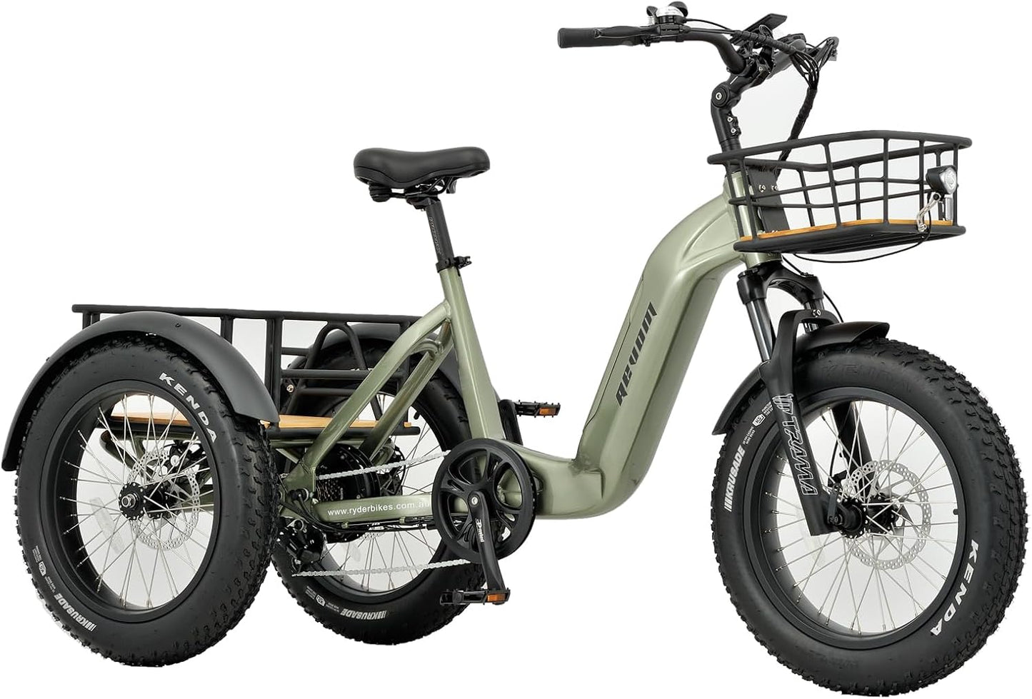 REVOM Electric Trike Cargo E-bike, with 48V15Ah Lithium Battery&250W High-Speed Motor&7-Speed Shifter and 20x4.0 inch Kenda Tyre,Riding Range 50-80km,Adult Electric Tricycles for Men and Women UK.