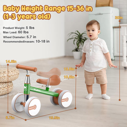WINGBABE Baby Balance Bike for 1-2 Years Old Boys Girls,Toddler Balance Bike Ride on Toys for 10-24 Months Baby with Adjustable Seat, First bike for 1-2 Year Old Gifts