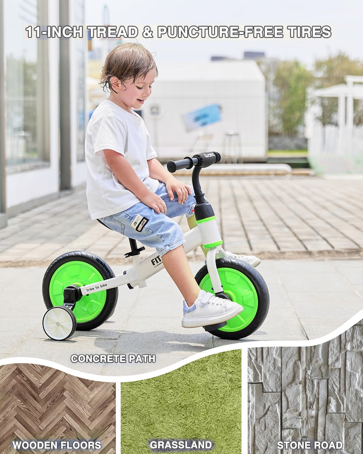 UBRAVOO Fit 'n Joy Beginner Toddler Training Bicycle, 4-in-1 Kids Balance Bike with Pedals & Training Wheels Options, Trike to Bike Riding Toys for Boys Girls 2-5