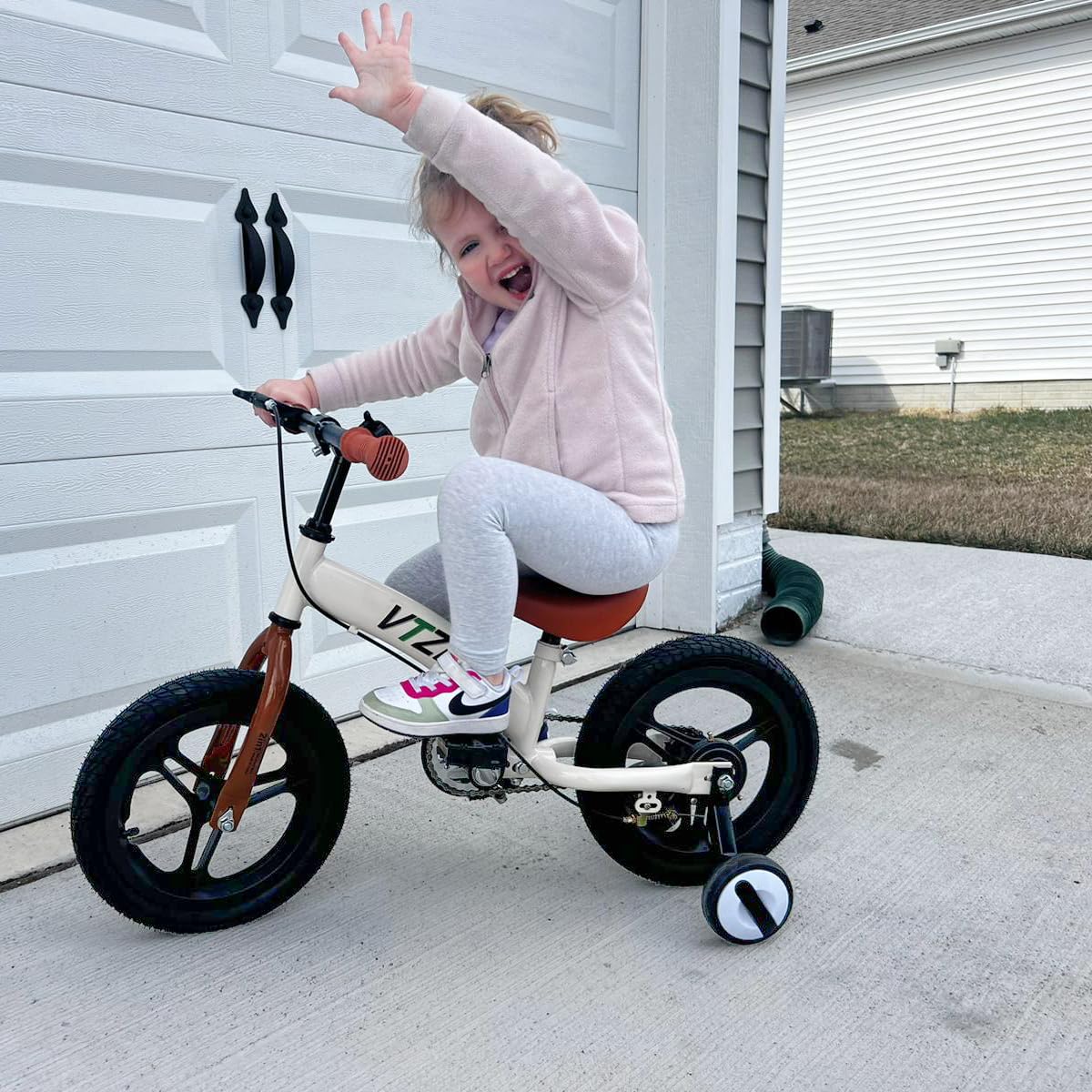 VTZII Balance Bike 2 in 1 with Pedals Brake Training Wheels Kickstand Pneumatic tyre,for Kids 2-7 Years Old,Kids Bike 12 14 16 inch