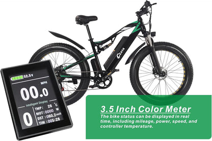 CEAYA Electric Bike, Electric Bikes For Adults 26 * 4.0 Fat Tire Electric Bikes 7 Speed E Bikes For Men