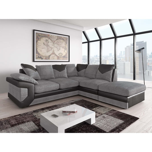 New Large Dino Black and Grey 3 Seater sofa (Black and Grey, 3 Seater)