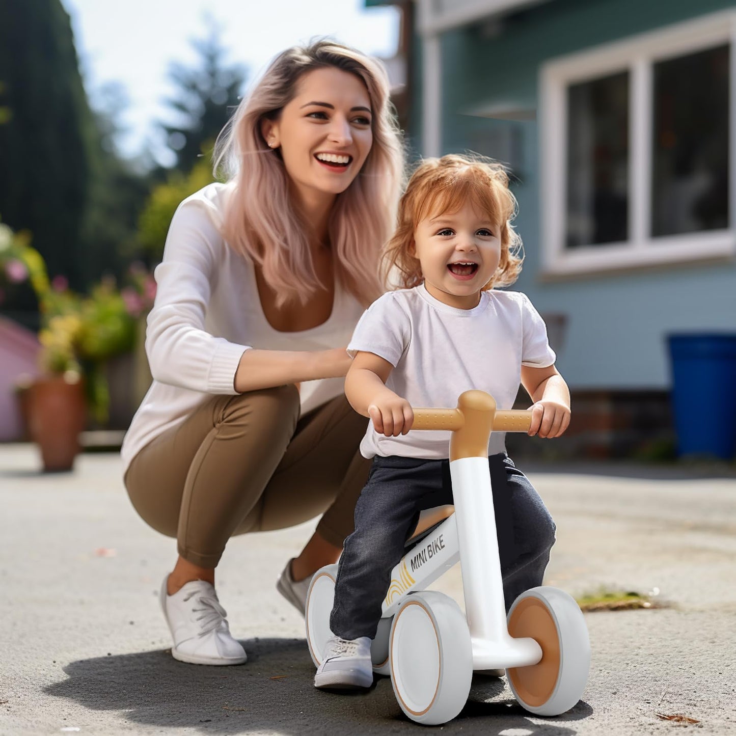 FAYDUDU Balance Bike for 1 Year Old Ride On Toy for 1 2 Years Old First Bike for Girls Boys Baby Bike Walker No Pedals Toddler Trike for 10-24 Months