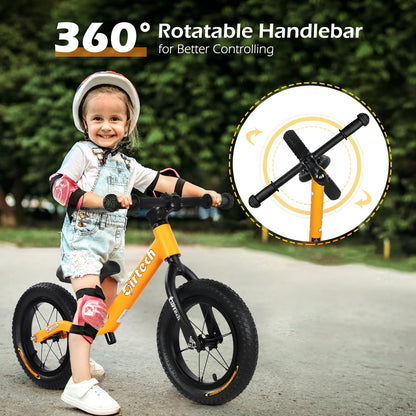 Hello-5ive 12" Balance Bike for 2, 3, 4, 5 Year Old Boys and Girls, Lightweight Nylon Frame Toddler Training Bike No Pedal Bikes for Kids with Adjustable Seat and Air Tires