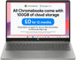 HP Chromebook 14" | Intel Processor N100 Processor| 4 GB RAM | 128 GB Flash Storage | Intel UHD Graphics | HD Display | Up to 12hrs battery | Chrome OS | Dual Speakers | Glacier Silver | 14a-nf0002sa