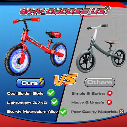 Braxel 12" Kids' Balance Bikes for 2 3 4 5 Year Old, Lightweight Magnesium Alloy No Pedal Balance Bike Training Bicycle 1-5 Year Old Boys First Bike Toddler Toys for 2 3 4 5 6 Year Old Boys