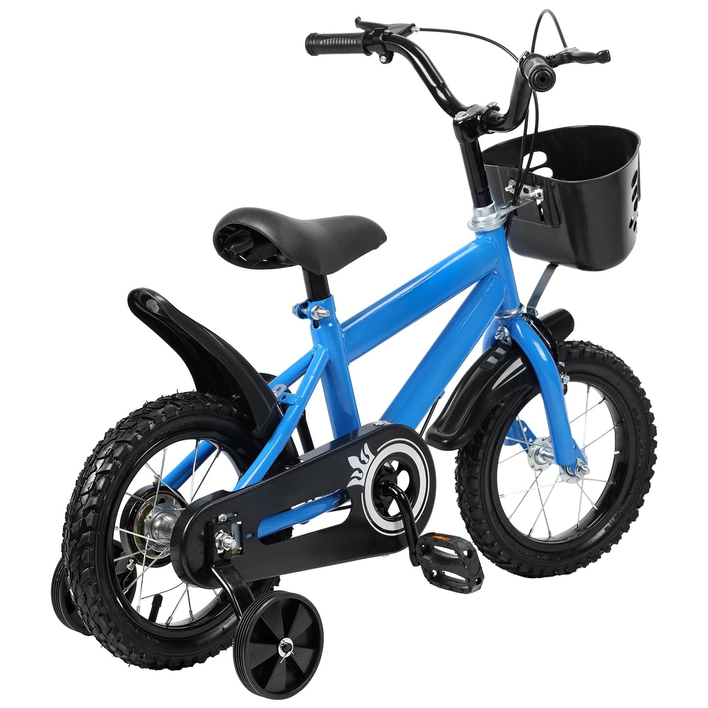 cadciehe 12 Inch Kids Bike, Children Bicycle with Training Wheels, Easy Assembly Safe & Stable Ride, Storage Basket, Height Adjustable Toddler Bike for 2-6 Years Old Boys Girls
