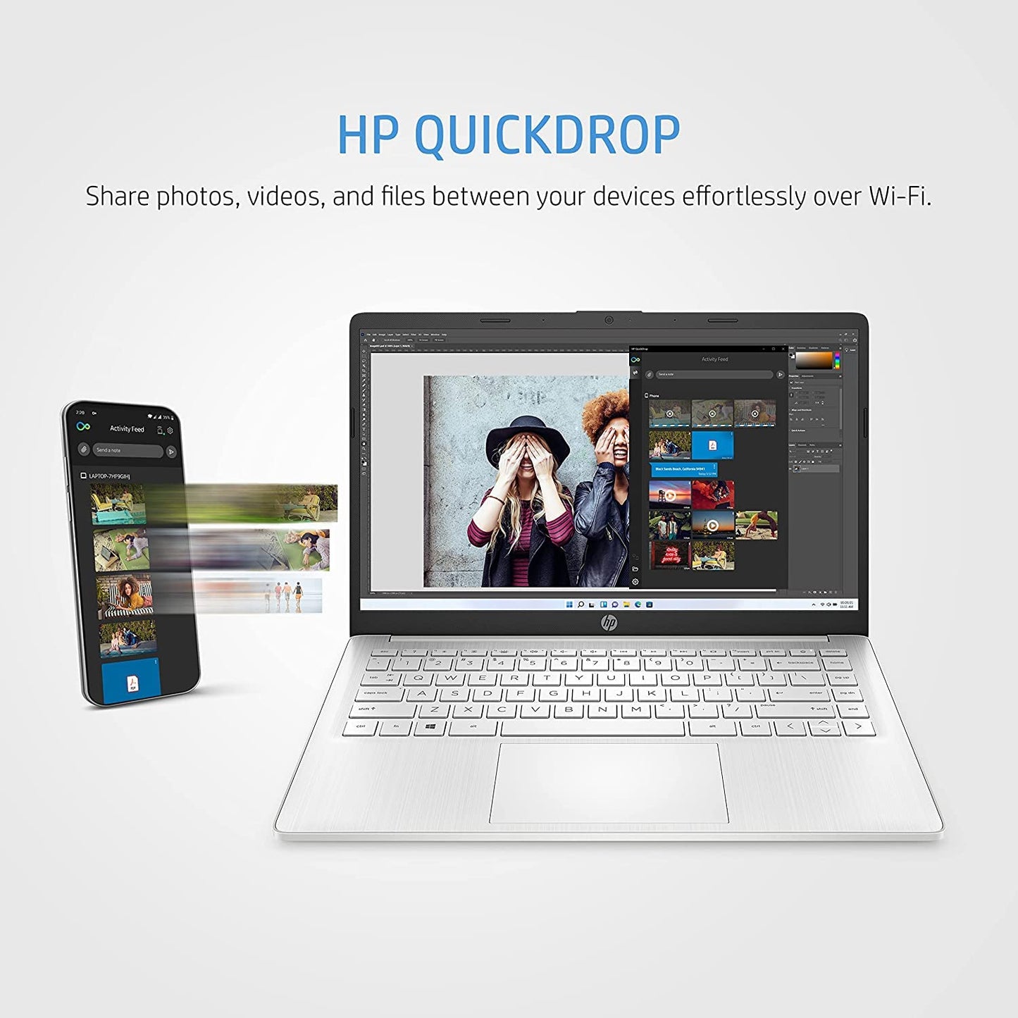 HP 14" Laptop, Intel Core i3-1215U Processor, 8 GB RAM, 256 GB SSD, Intel UHD Graphics, FHD Display, Up to 8hrs battery, Win 11, Dual Speakers, Natural Silver, 14s-dq5003sa