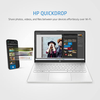 HP 14" Laptop, Intel Core i3-1215U Processor, 8 GB RAM, 256 GB SSD, Intel UHD Graphics, FHD Display, Up to 8hrs battery, Win 11, Dual Speakers, Natural Silver, 14s-dq5003sa