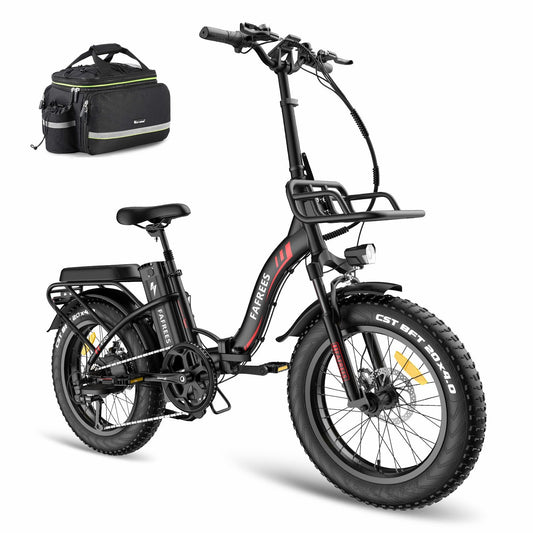 Fafrees F20 MAX Electric Bikes, 20 * 4.0inch Fatbike Fold Electric Bicycle, 48V 22.5Ah Battery Ebike, Range 80-140KM, Front Basket, Electric Mountain Bike for Adults