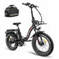 Fafrees F20 MAX Electric Bikes, 20 * 4.0inch Fatbike Fold Electric Bicycle, 48V 22.5Ah Battery Ebike, Range 80-140KM, Front Basket, Electric Mountain Bike for Adults